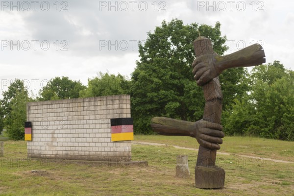 Schifflersgrund border museum on the former border between the FRG and the GDR, symbolic wall,