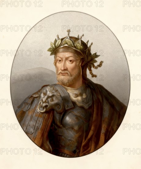 Merovech, Meroveus, Merovechus, Merovius or Mérovée, king of the Salian Franks from the Merovingian