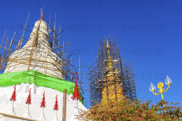 Fully equipped main pagoda, Buddhist temple complex Wat Phra That Sorn Kaew, Phetchabun province,