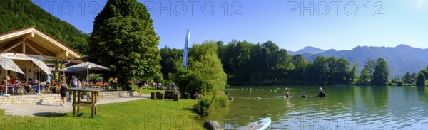 Seestüberl, Badeplatz, Wössner See, bei Unterwössen, Achental, Chiemgau, Upper Bavaria, Bavaria,