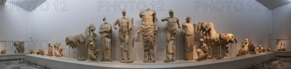 East pediment of the Temple of Zeus, preparations for the chariot race between Pelops and Oinomaos,