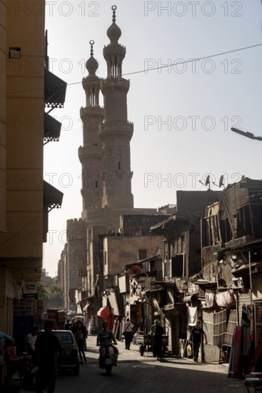 Cairo, Egypt. July 3rd 2024 Minarets of Bab Zuweila one of the historical Fatimid Gates of Islamic