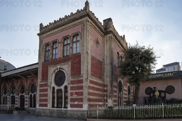 Istanbul, Turkey 10th November 2022 The historical architecture of Turkish railways building