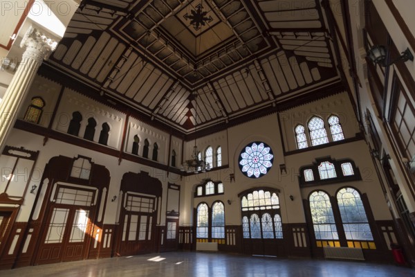 Istanbul, Turkey 10th November 2022 Beautiful architectural design inside a waiting room at Sirkeci