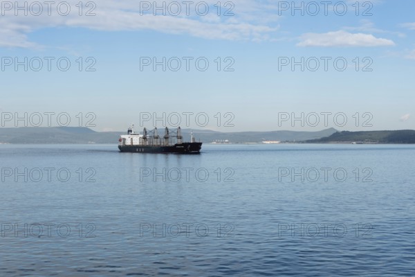 Canakkale, Turkey. February 18th 2022 The African Owl bulk cargo ship passing through the