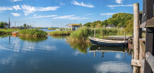 Rowing boats in the harbor on the ferry from Moritzdorf, OT of Sellin, Mönchgut peninsula, Rügen