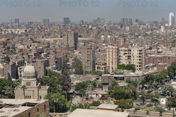 Cityscape view of Cairo, the crowded capital of Egypt a sprawling metropolis beside the River Nile