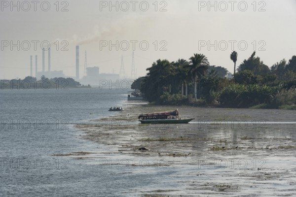 Qanater, Nile Delta. Egypt. December 18th 2022 A hazy polluted air view from the El Qanater