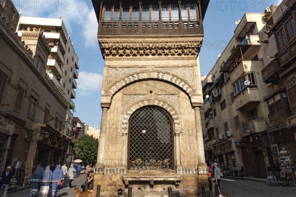 Cairo, Egypt. December 21st 2022 Sabil-Kuttab of Katkhuda, a fine example of restored Ottoman and