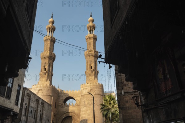 Bab Zuweila, the Fatimid architecture and historical landmark of Islamic Cairo, one of the