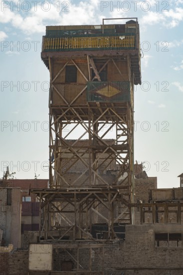 Cairo, Egypt. November 29th 2022 Traditional Pigeon Tower construction made of wood and found in