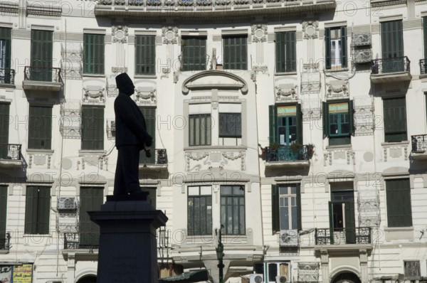 Cairo, Egypt. December 12th 2009 Statue in Midan Talaat Harb, Downtown Cairo, Egypt