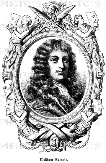 Sir William Temple 1st Baronet (1628 -1699) England, English statesman, writer, diplomat, First