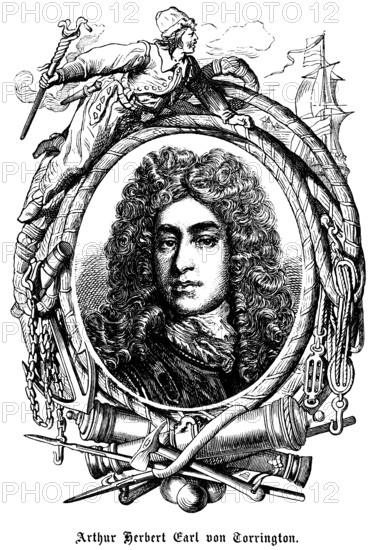 Arthur Herbert Earl of Torrington (ca. 1648 - 1716) England, naval officer of the English Navy,