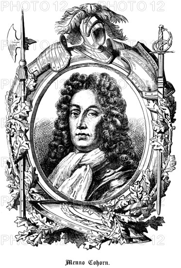 Menno Cohorn or Baron van Coehoorn (1632, 1704) Netherlands, Dutch nobility, engineer, general,