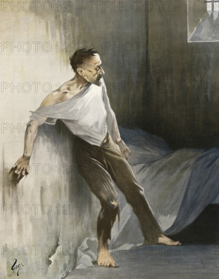 Symbolic alcohol abuse, insanity or madness due to alcohol withdrawal, around 1910, France,