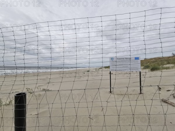 Border between Poland and the Russian exclave of Kaliningrad on the fresh spit in Poland, secluded