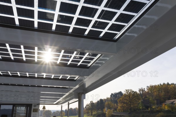 New electric ferry Klarisse with solar cells on the roof, Elbe ferry between Niederlommatzsch and