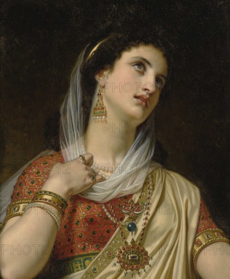 Hugues Merle (1822 to 1881), French painter: Queen Esther (1875), the biblical figure Esther,