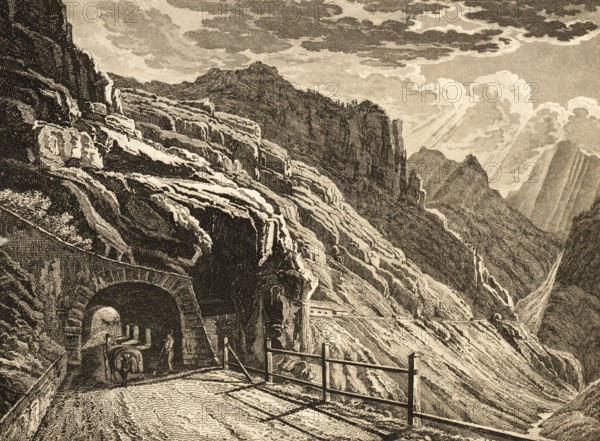 Gallery al Rio di Peder, road to the Stelvio Pass on the Rio de Peder, Switzerland, Italy, Alps,
