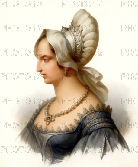 Queen Metina, wife of Merovech, Meroveus, Merovechus, Merovius or Mérovée, king of the Salian