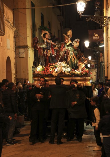 Sicily, old town of Trapani, Good Friday mystery procession La Processione dei Misteri, procession