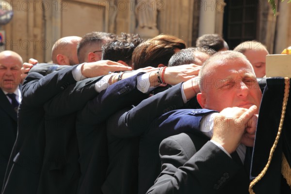 Sicily, Trapani, Good Friday mystery procession La Processione dei Misteri, men, called Massari,