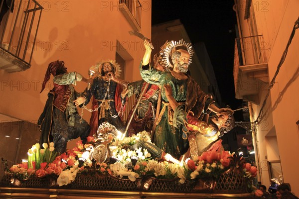 Sicily, old town of Trapani, Good Friday mystery procession La Processione dei Misteri, procession