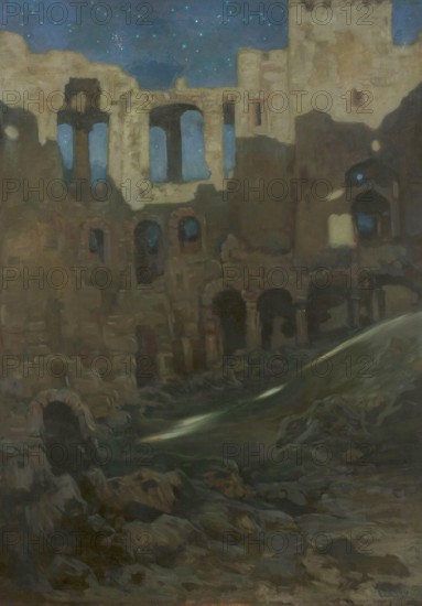 Kazimierz Stabrowski (b. 21 November 1869, d. 10 June 1929 in Garwolin), Polish painter: Ruins of
