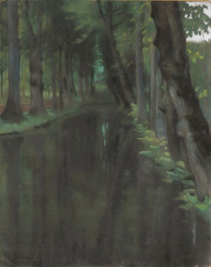Kazimierz Stabrowski (b. 21 November 1869, d. 10 June 1929 in Garwolin), Polish painter: Canal in