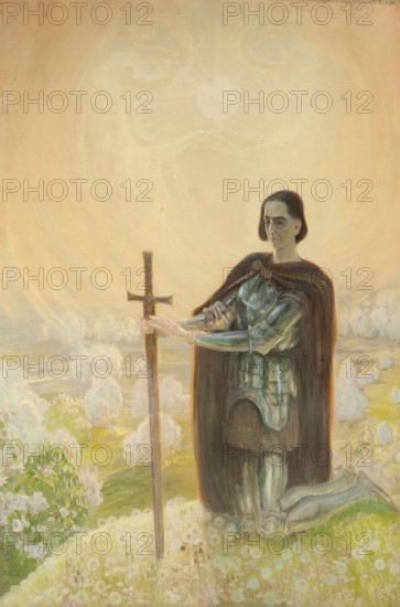 Kazimierz Stabrowski (b. 21 November 1869, d. 10 June 1929 in Garwolin), Polish painter: Prayer at