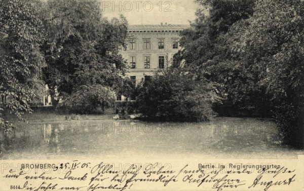 Historical postcard around 1900, Bromberg, in the Government Garden, today Bydgoszcz, in the Polish