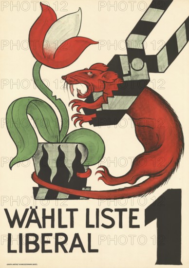 Otto Plattner (b. 29 June 1886, d. 20 October 1951), Swiss painter, graphic artist: Politics,
