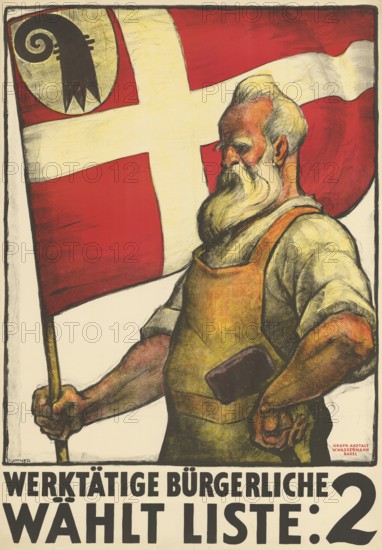 Otto Plattner (b. 29 June 1886, d. 20 October 1951), Swiss painter, graphic artist: Politics,