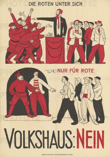 Otto Plattner (b. 29 June 1886, d. 20 October 1951), Swiss painter, graphic artist: Politics,