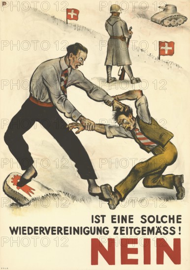 Otto Plattner (b. 29 June 1886, d. 20 October 1951), Swiss painter, graphic artist: Politics,