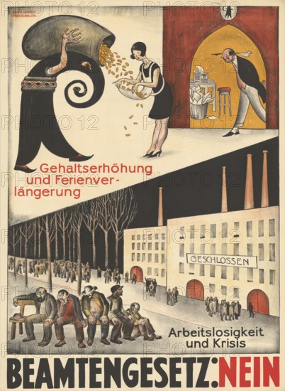 Otto Plattner (b. 29 June 1886, d. 20 October 1951), Swiss painter, graphic artist: Politics,