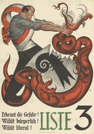 Otto Plattner (b. 29 June 1886, d. 20 October 1951), Swiss painter, graphic artist: Politics,