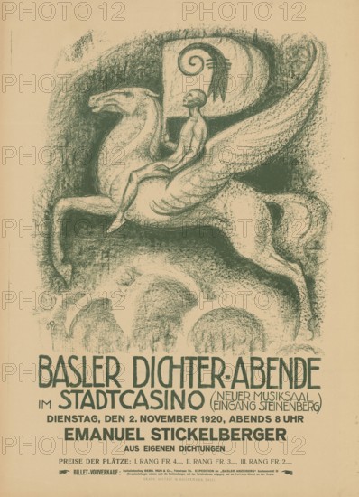 Otto Plattner (b. 29 June 1886, d. 20 October 1951), Swiss painter, graphic artist: Event, Basel