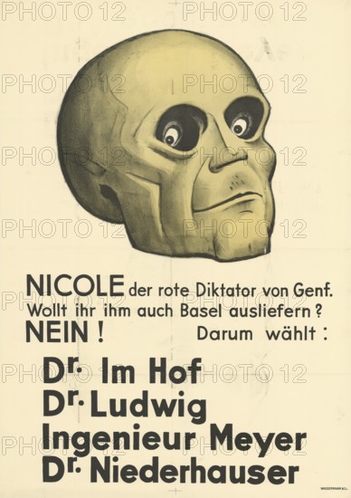 Otto Plattner (born 29 June 1886, died 20 October 1951), Swiss painter, graphic artist: Politics,