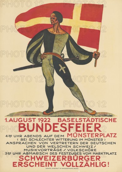 Otto Plattner (b. 29 June 1886, d. 20 October 1951), Swiss painter, graphic artist: Event, Basel