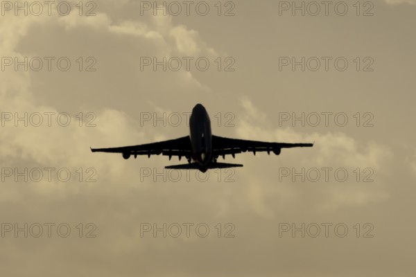Boeing 747-400 jumbo jet LX-TCV commercial aircraft of Cargolux cargo taking off in flight