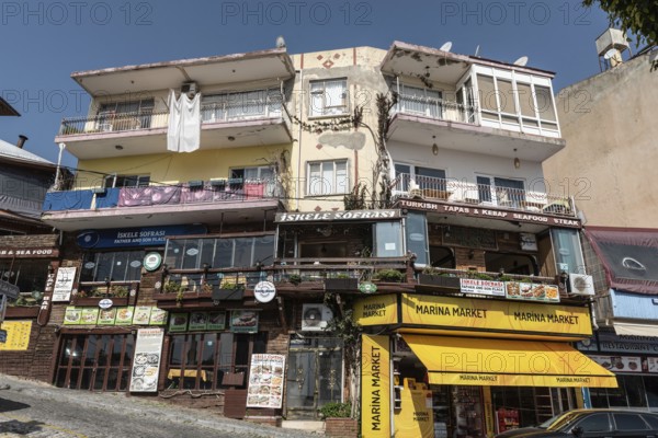 Alanya, Turkey. April 7th 2021 Iskele Sofrasi a Turkish family restaurant near the harbour in