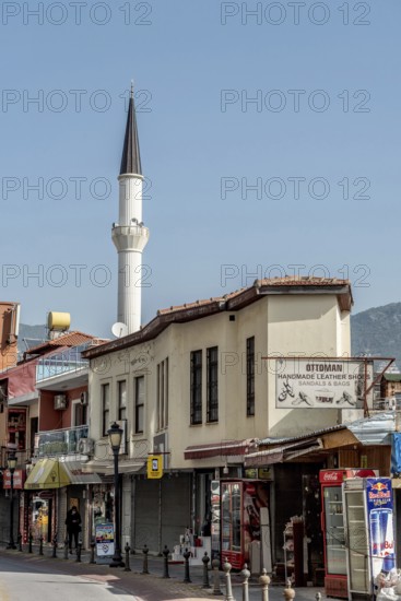 Alanya, Turkey. April 7th 2021 A quiet traditional shopping street near the harbour in Alanya on