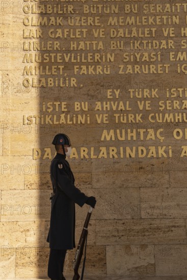 Ankara, Turkey. November 24th 2020 Turkish military guard wearing protective facemask due to the