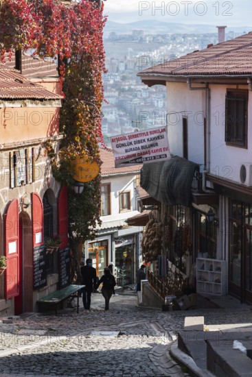 Ankara, Turkey. November 25th 2020 The cobbled old streets of the old town inside Ankara Castle,