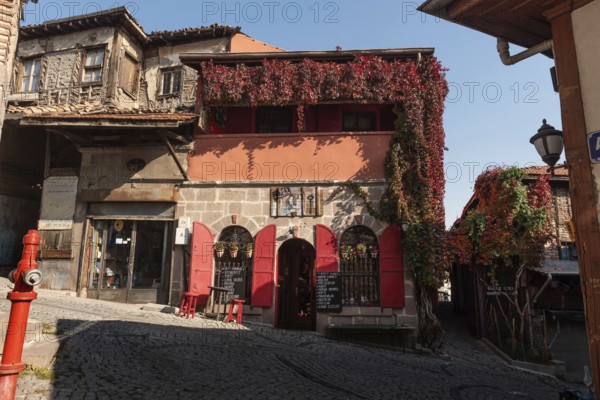 Ankara, Turkey. November 17th 2020 The trendy Kirit Cafe, the cobbled streets of Ankara Castle,
