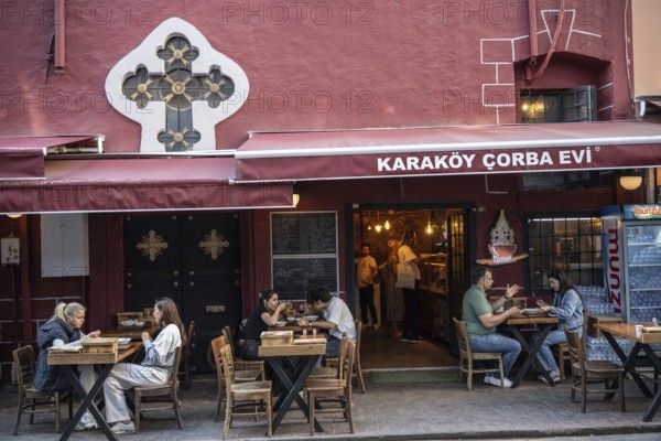 Istanbul, Turkey. September 18th 2025. Customers enjoy eating soup at the Karakoy Corba Evi a