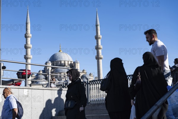 Istanbul, Turkey. September 18th 2025. A typical busy street scene in Istanbul with people passing