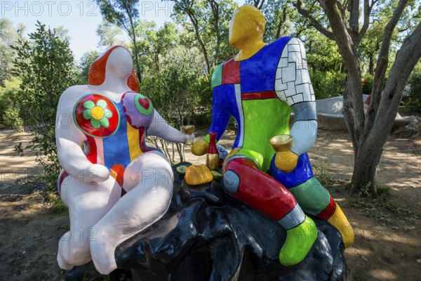 Colourful sculptures, Giardino dei Tarocchi, Tarot Garden, by Niki de Saint Phalle, near Capalbio,